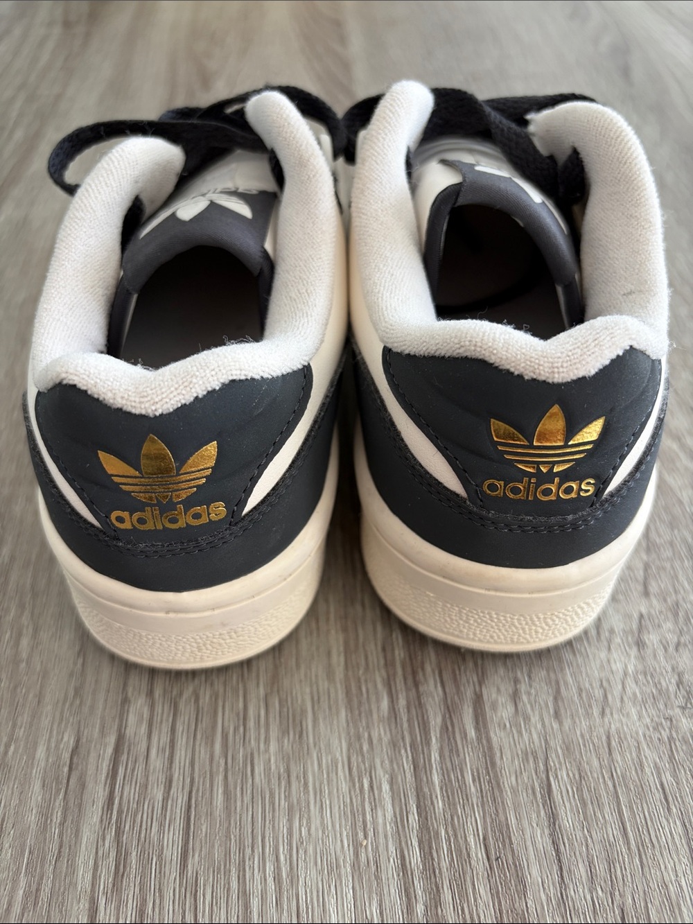 adidas White and Black Retro Court Sneakers